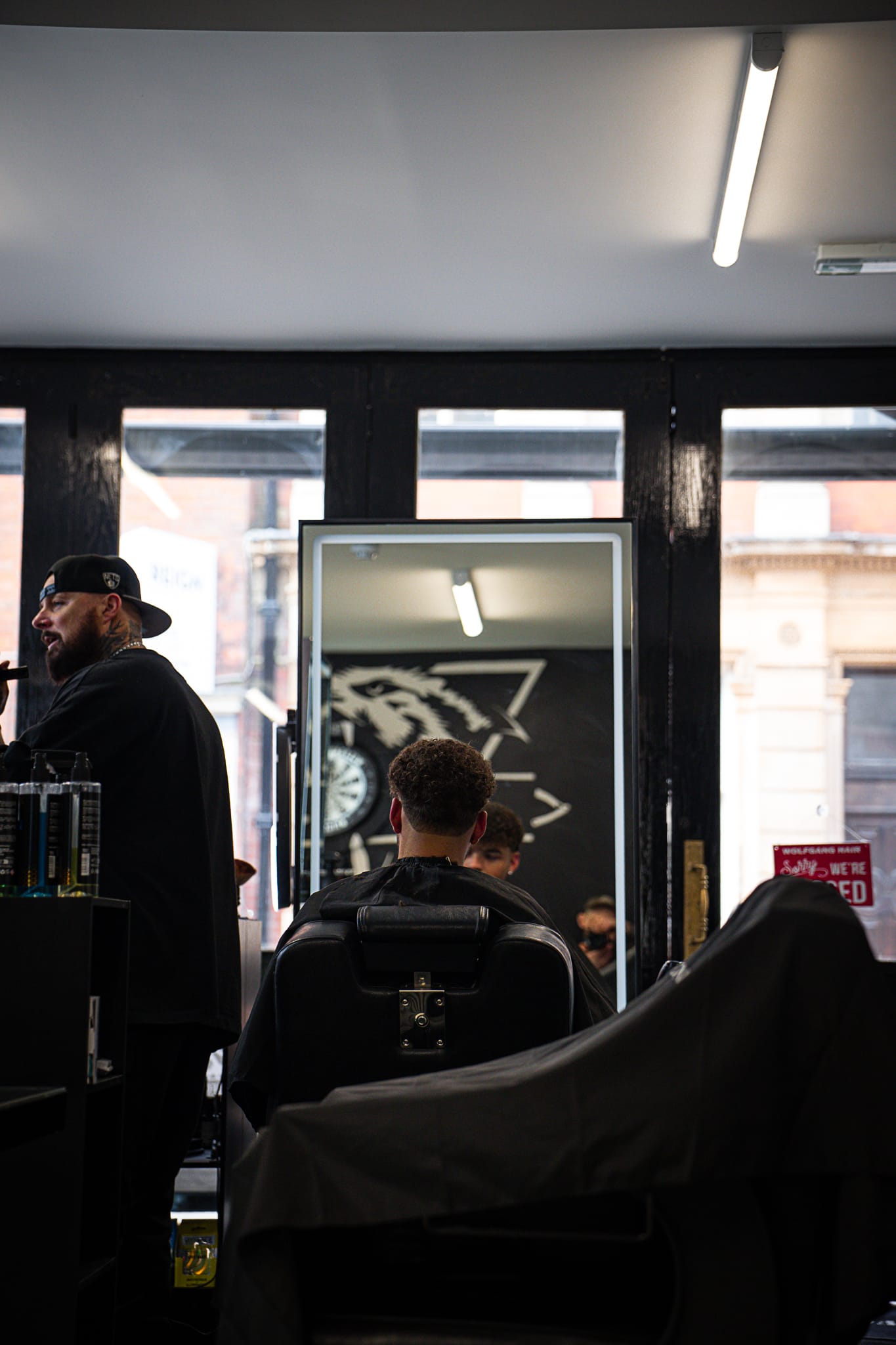Wolfgang Hair barbershop interior, Leicester