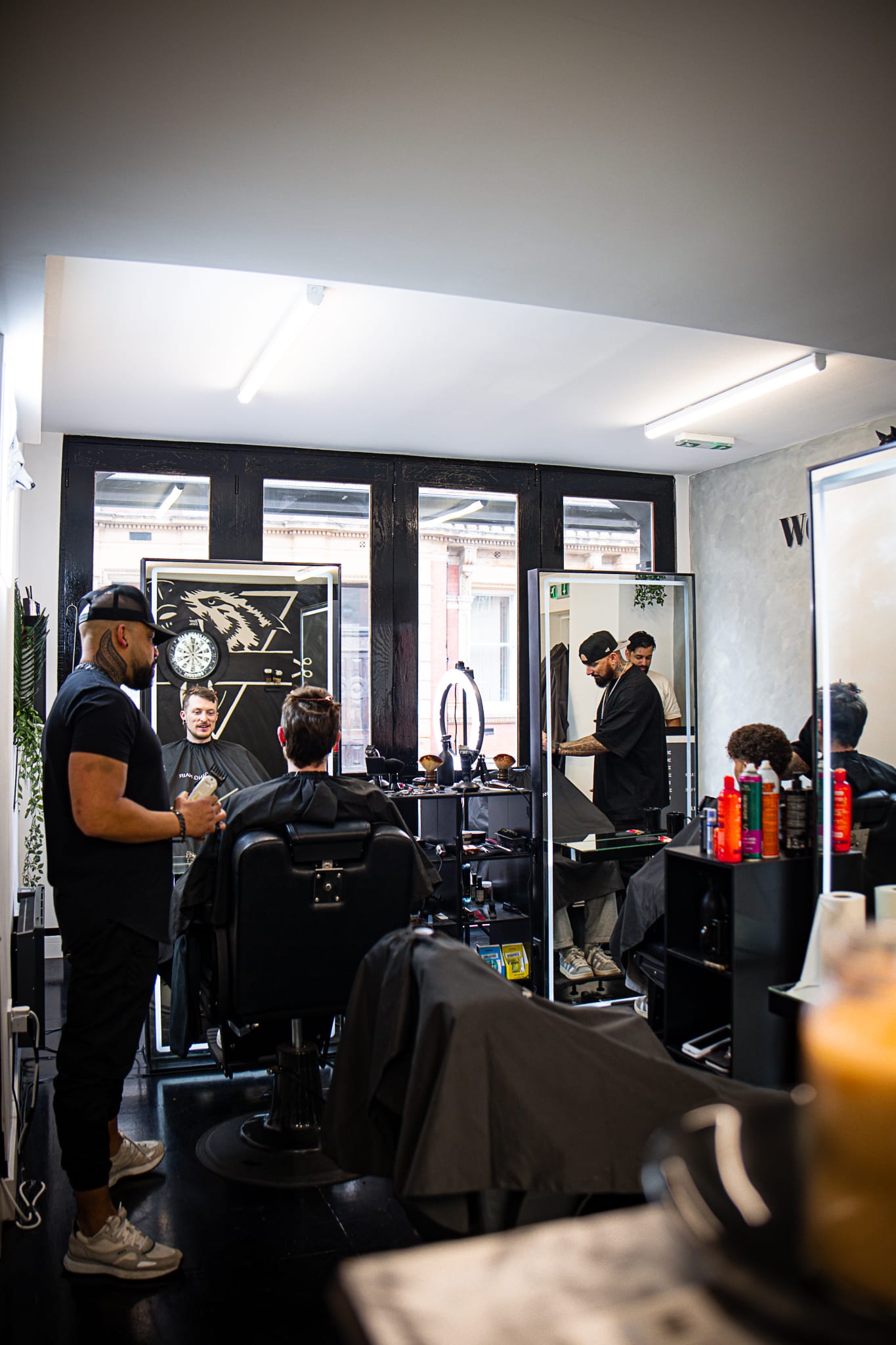 Premium barbershop floor at Wolfgang Hair Leicester